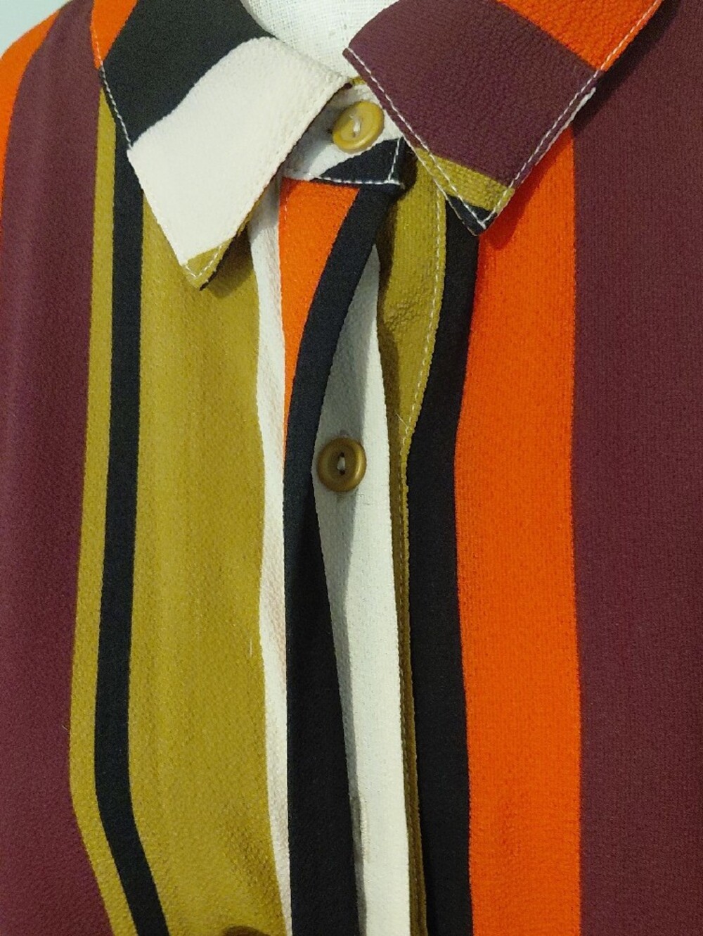 Moa Moa Multicolor Striped Top with Mustard, Black & Cream - Picture 3 of 13